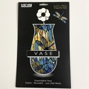 New MODGY Louis C. Tiffany Dragonfly Expandable Reusable Flower Vase